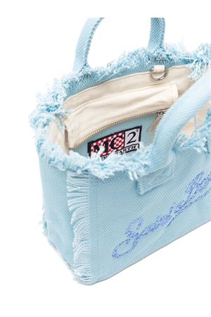 Borsa a mano Vanity in canvas di cotone celeste SAINT BARTH KIDS | VAMI00100404L